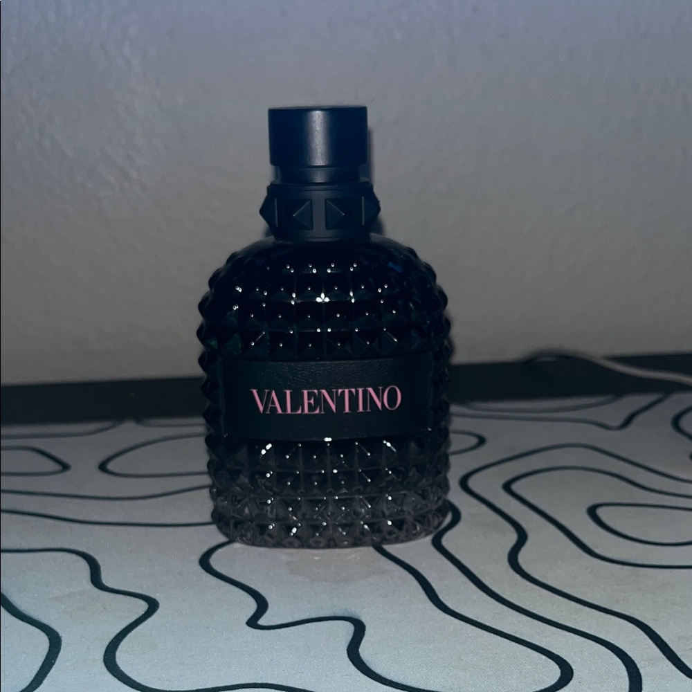 Valentino Black and Pink Perfume Bottle